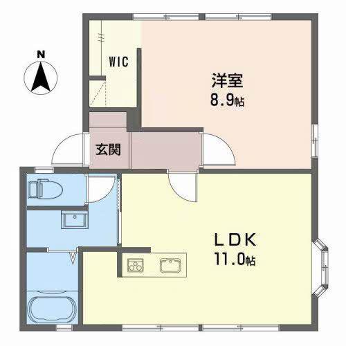 ビタビレッジ富士 B(1LDK/2階)の間取り写真