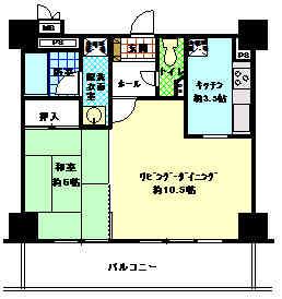 エバーグリーン高崎倉賀野弐番館(1LDK/14階)の間取り写真