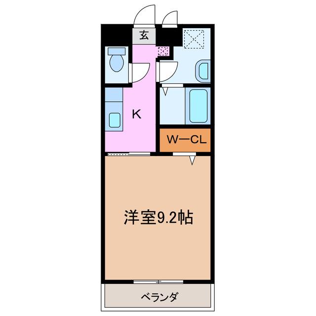 サンモール緑A棟(1K/2階)の間取り写真
