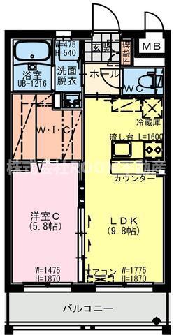 FIORE REIZIII(1LDK/4階)の間取り写真
