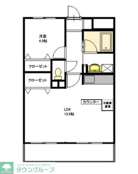 マイコート稲城(1LDK/3階)の間取り写真