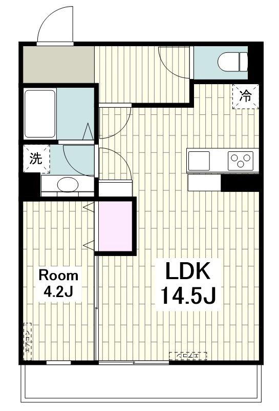GRACE横濱(1LDK/1階)の間取り写真