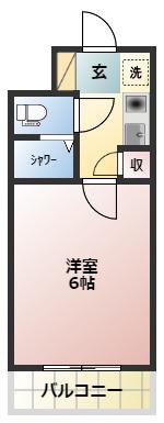 グローリア初穂椎名町(1K/8階)の間取り写真
