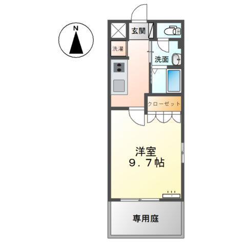 ヴィアーレ・ミーテ(1K/1階)の間取り写真