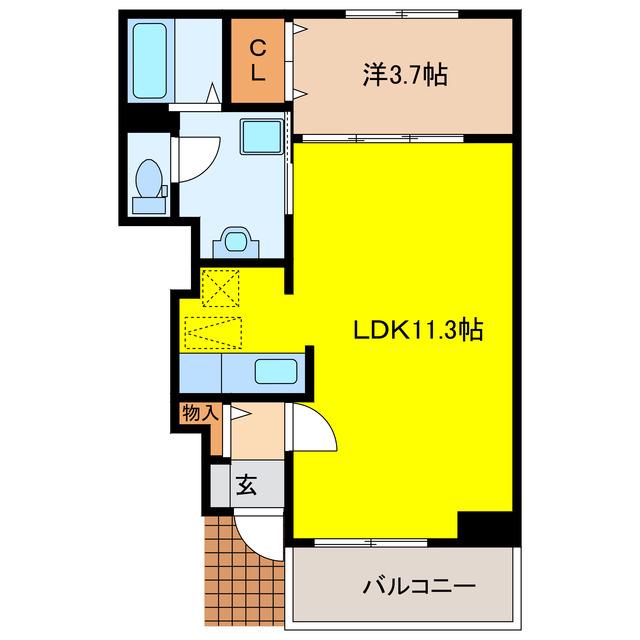 ヴィラ・ノーブル(1LDK/1階)の間取り写真