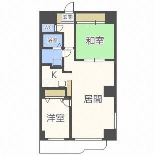 クレア東札幌(2LDK/2階)の間取り写真