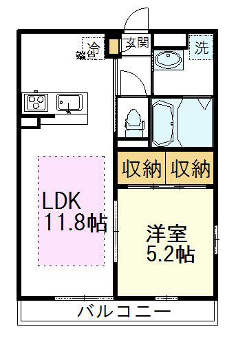 リブリ・ルミエイト(1LDK/1階)の間取り写真