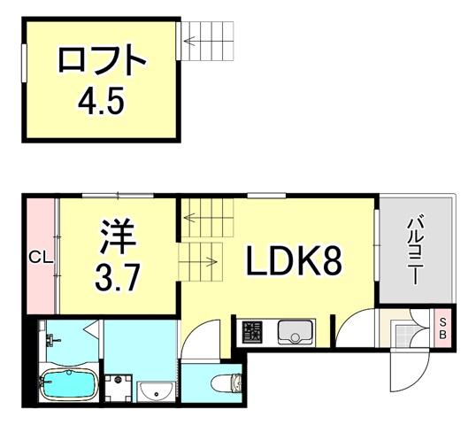 フェリシア(1LDK/1階)の間取り写真