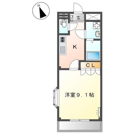 フォレスタガーデン(1K/2階)の間取り写真