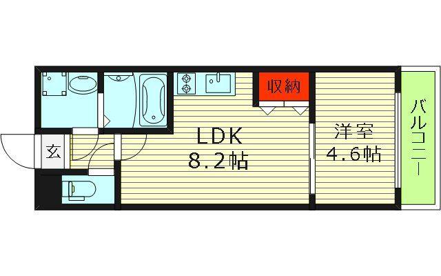 フジパレス城東諏訪V番館(1LDK/2階)の間取り写真