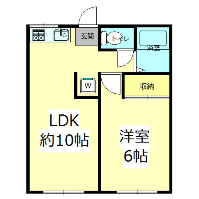 ファミーユISEHARA A(1LDK/2階)の間取り写真