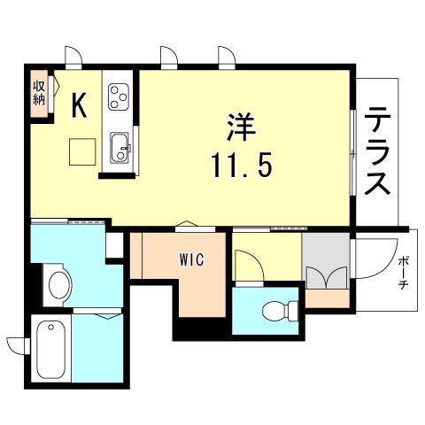 シャーメゾン東藤江(ワンルーム/1階)の間取り写真