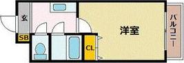 フロンティアタワー名駅南(1K/7階)の間取り写真