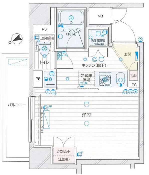 ルーブル高津(1K/3階)の間取り写真