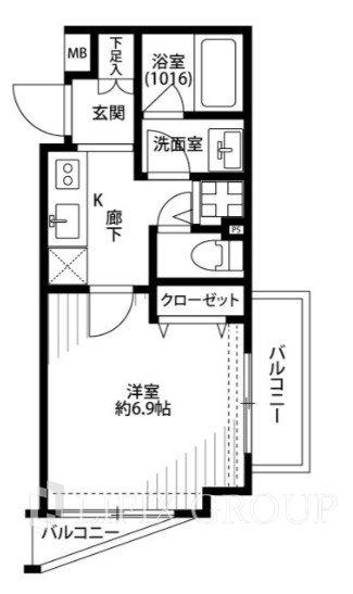 プレール・ドゥーク新中野II(1K/2階)の間取り写真