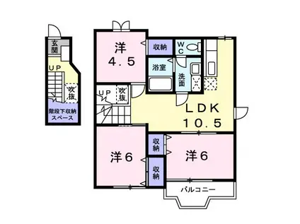 ピースフル2000 I(3LDK/2階)の間取り写真