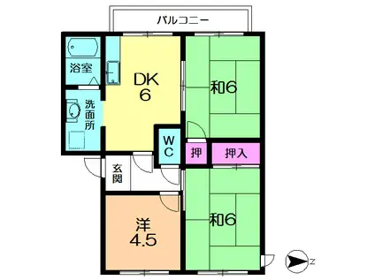 パティオ赤坂(3DK/2階)の間取り写真