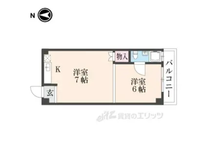 におの浜小堀マンション(ワンルーム/6階)の間取り写真