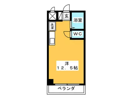 則竹栄町マンション(ワンルーム/1階)の間取り写真