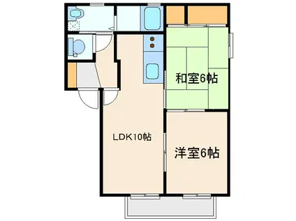 レジデンスみなみ(2LDK/1階)の間取り写真