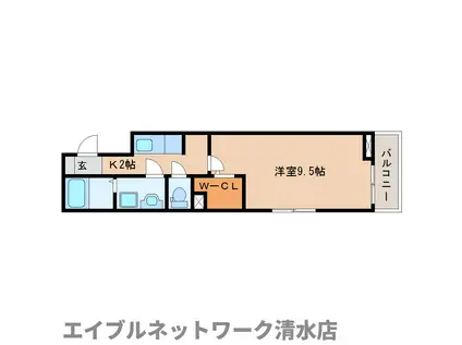 アザレアコート(1K/3階)の間取り写真