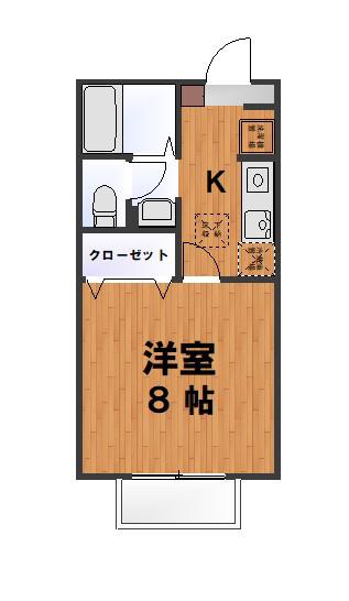 マンハッタン カフェ(1K/1階)の間取り写真