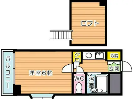 ロイヤルシャトー黒崎(1K/4階)の間取り写真