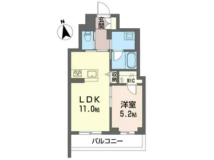 ブルーム ガーデン(1LDK/1階)の間取り写真