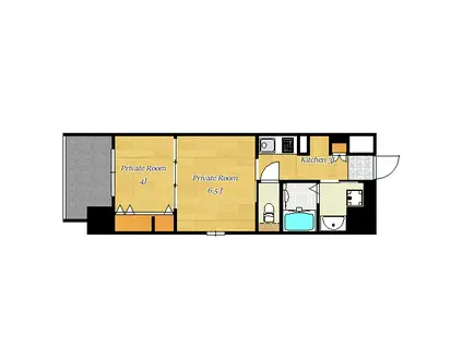 LE CONFORT(2K/2階)の間取り写真