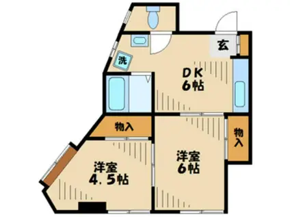 第1広田マンション(2DK/5階)の間取り写真