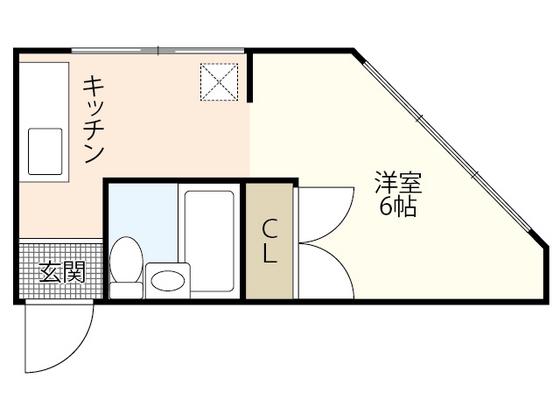 大森ビル(ワンルーム/4階)の間取り写真