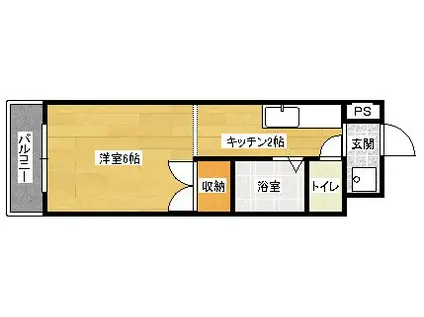 コーポヤマガタ(1K/3階)の間取り写真