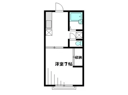 コンフォートハマザキ(1K/2階)の間取り写真