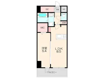 YELL GRAND TOYONAKA(1LDK/12階)の間取り写真