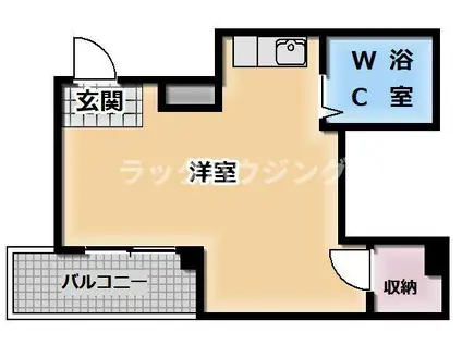 アパートメント旭II(ワンルーム/5階)の間取り写真