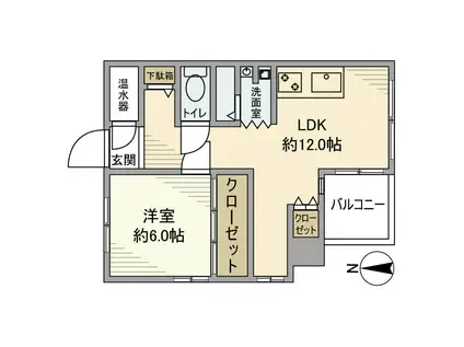 丸美タウンマンション堀田(1LDK/5階)の間取り写真