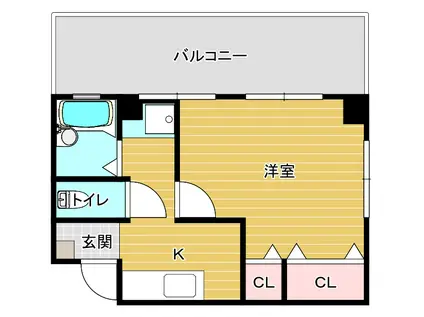 大川ハイツ(1K/3階)の間取り写真