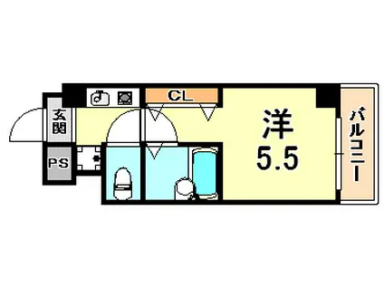 アロンディア六甲(1K/4階)の間取り写真