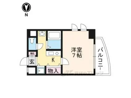 グランドパレス京都烏丸五条(1K/5階)の間取り写真