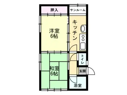 松林ハイツ(2K/2階)の間取り写真