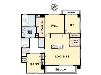 FIRST天久(3SLDK/3階)の間取り写真