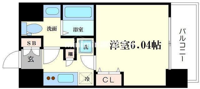 PARK HILLS難波南 HANEUL(1K/7階)の間取り写真
