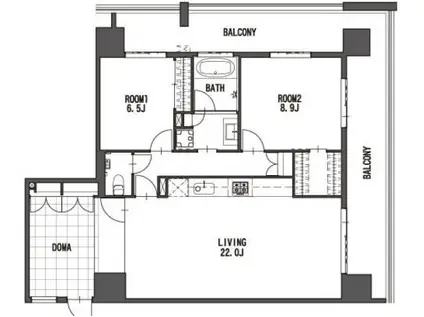 THE LINDOS(2LDK/10階)の間取り写真