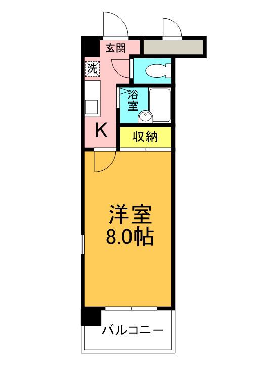LILY-BEさくら(1K/2階)の間取り写真