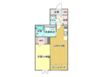 ペルラノアール(1LDK/1階)の間取り写真