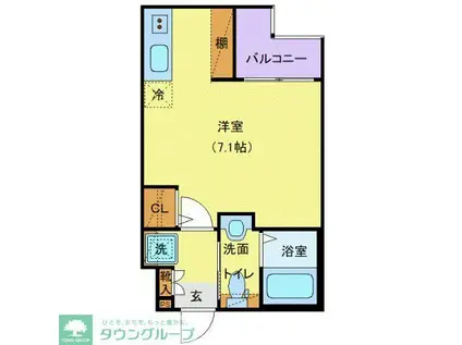 エクセラン東立石(ワンルーム/2階)の間取り写真