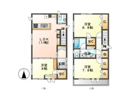 EXIA KANOKOII(3LDK/2階)の間取り写真