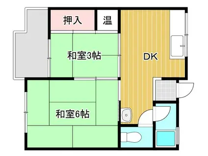 近江八幡ドリームマンションB棟(2DK/3階)の間取り写真