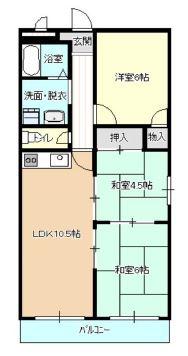 ヒカリハイツ・ドイ2号館(3LDK/3階)の間取り写真
