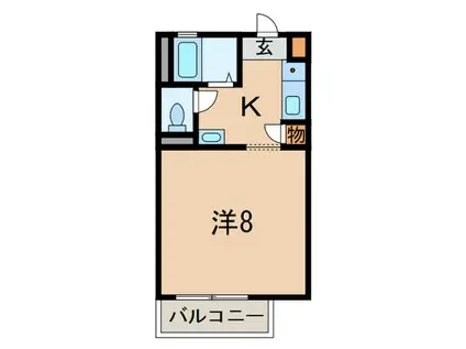 ル・クレール芦屋(1K/2階)の間取り写真